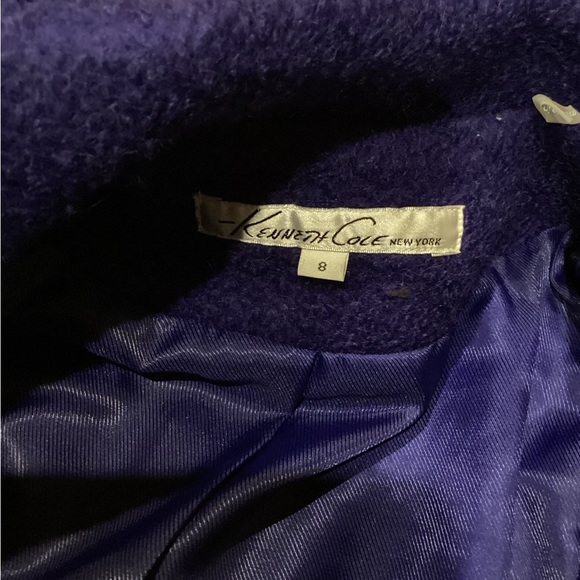 Kenneth Cole NEW York  Blue Textured Wool Button Up Coat Peacoat Size 8 - Picture 12 of 14